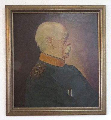 26330/ Otto von Bismarck altes Bild Gemälde Öl auf Leinwand  HxB ca. 61,5 x 56cm