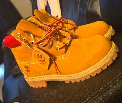 Timberland Teens US 3 Wheat Nubuck Lace-Up Ankle Work Boots Rubber Sole
