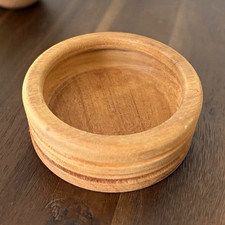 Round Solid Wood Bowl, Brown, 7 in Diameter x 2.5 in Height, One-Piece