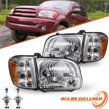 For 2005-2006 Toyota Tundra 2005-2007 Sequoia Chrome w/ Bulbs Pair Headlights