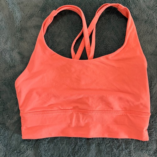 Lululemon size 4 Energy sports bra coral/peach, scrappy, excellent condition