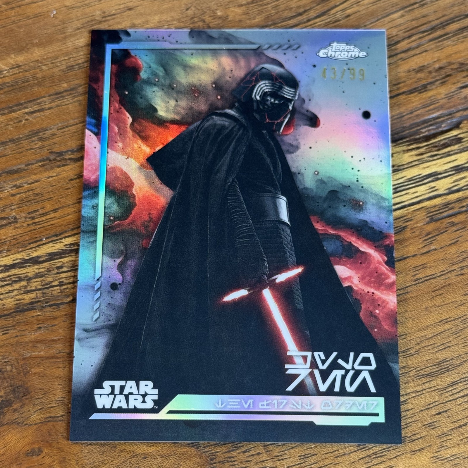 Kylo Ren 2024 Topps Chrome Star Wars AUREBESH 43/99 Variation Refractor #AV-115