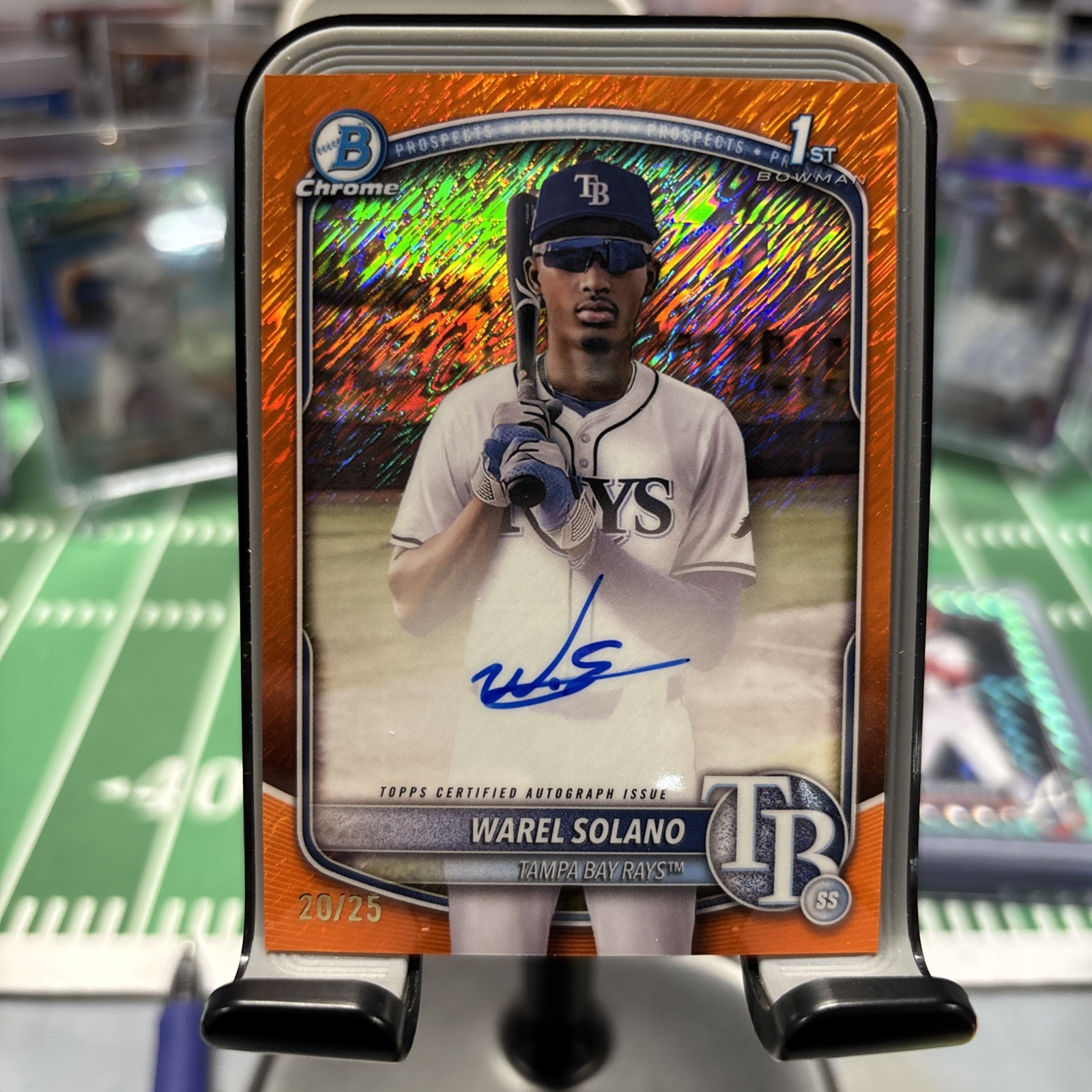 2025 Bowman Chrome Warel Solano #CPA-WS 1st Bowman Auto Orange Shimmer /25 🔥🔥