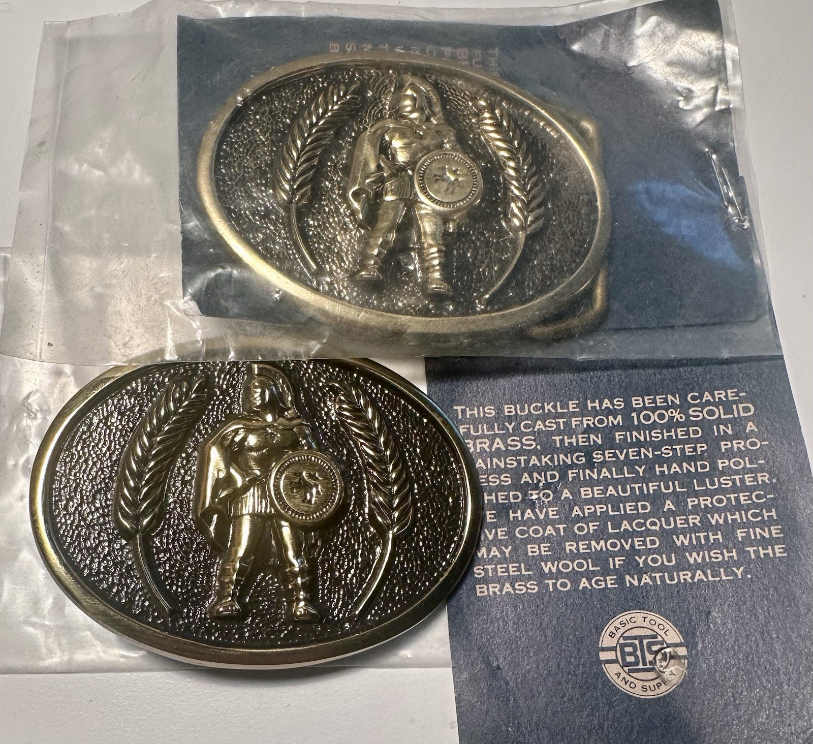 TWO Vintage BTS Basic Tool Supply Brass Buckles W… - image 4