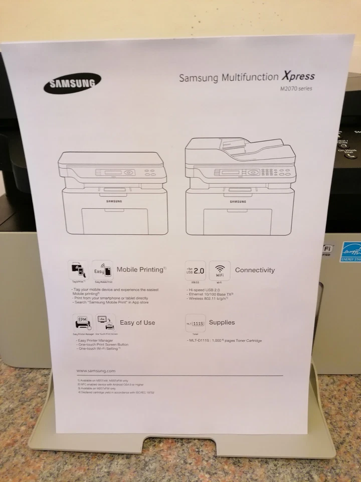 HP Samsung Xpress M2070FW Wireless Monochrome Laser Printer - Image 3 of 4