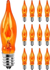 Christmas Orange Flicker Flame Light Bulbs, C18 LED Replacement, 1 
