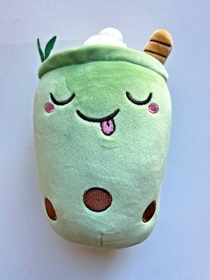 Kawaii Matcha Green Tea Boba Plushie Cute Foodie Stuffed Animal Toy