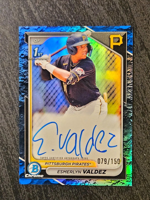 Esmerlyn Valdez 2024 Bowman 1st Auto Blue Lunar /150
