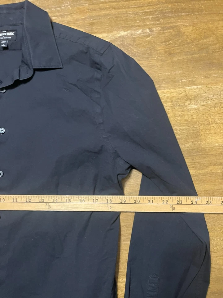 Express 1MX Shirt, Mens Size Large, 16-16.5, Black, Slim, Button Up, Long Sleeve - Image 3 of 4