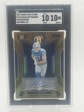 2022 Panini Gold Standard- Rookies Aidan Hutchinson #120 Auto Emerald /5 SGC 10