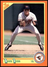 David Segui Baltimore Orioles 1990 Score RC #95T MLB Baseball Card Rookie. rookie card picture