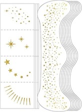  Free Duty Tax Glitter Freckles Face Tattoo - 20Pcs Waterproof Gold Tempora