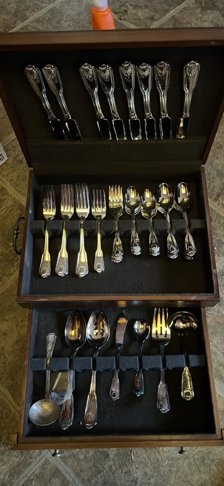 Towle Silverware Set 50 Pieces Vintage Silver Plated Stainless Steel with Case - Image 2 of 4