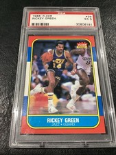 1986-87 Fleer NBA Basketball #39 Rickey Green Utah Jazz PSA 5 EX Low Pop Card