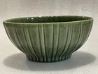 Vintage Haeger Ceramic Planter Green Striped Oval Original Sticker No. 4020