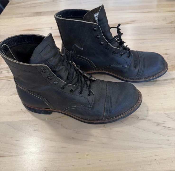 Red Wings Iron Rangers 8086 Rough & Tough Charcoal Leather 10.5 D | eBay