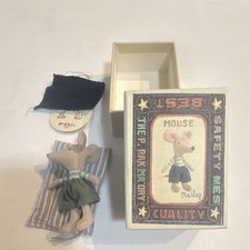 Maileg Mouse Box Set with Cloth Mouse Doll, Fabric Accessories Bedding Retired