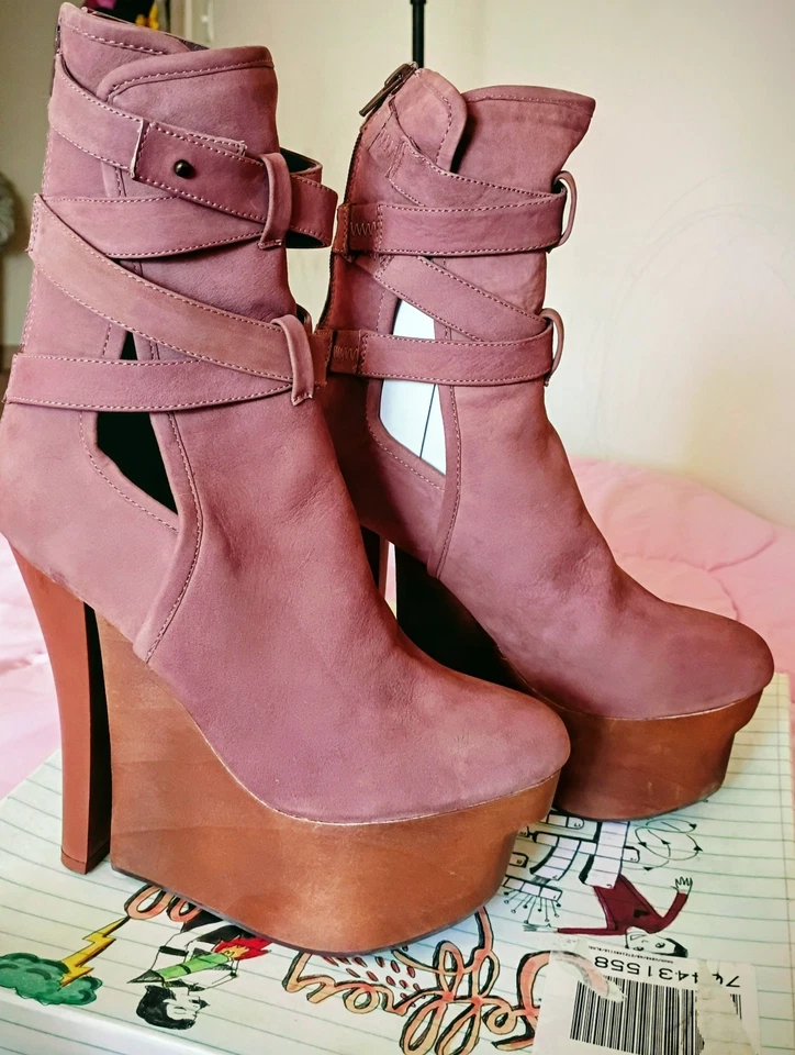 zapatos mujer Jeffrey Campbell vintage plataforma tacones talla 8 Foto 2 de 2