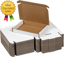 50 Pack 7X5X1 Inches Small Shipping Boxes White Corrugated Cardboard Boxes