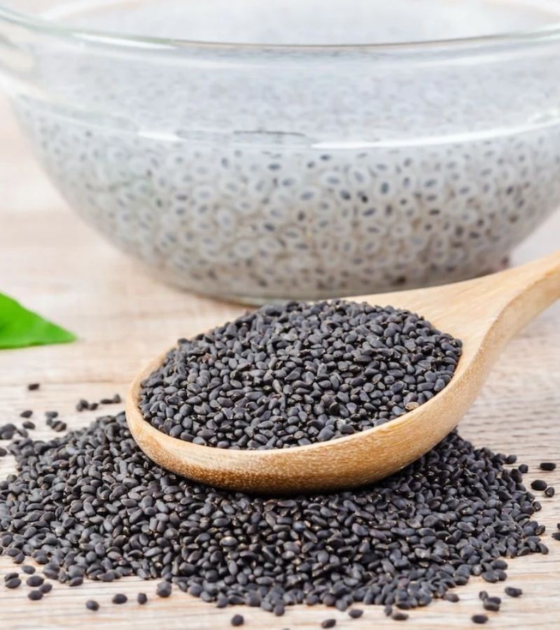 Tukmariya Sabja Sweet Basil Seeds Whole for Overall Health