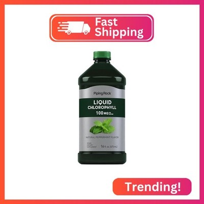 Piping Rock Liquid Chlorophyll 100mg | 16 oz | Mint Flavor | for Women & Men | V