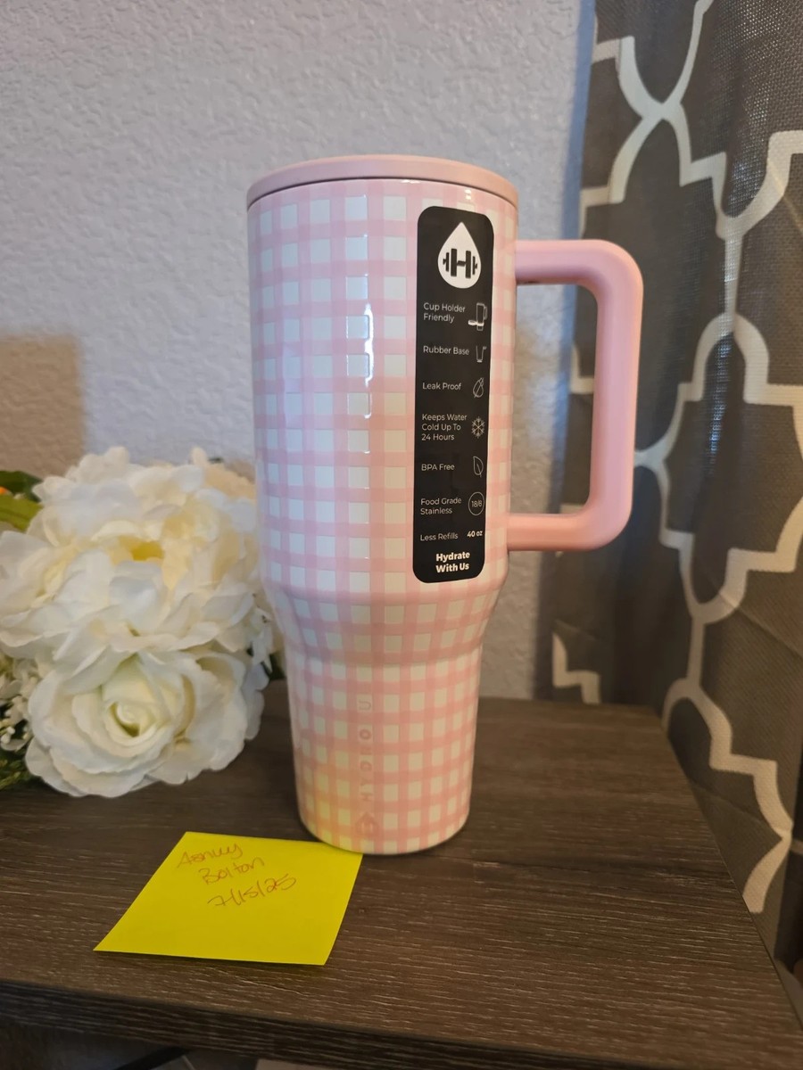 Hydrojug Traveler 40 Oz CLOUD 9 aka Pink Gingham Bnwt and box. | eBay