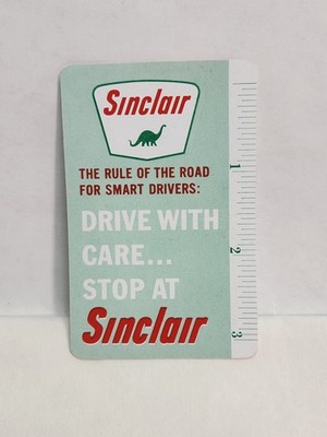 Vtg 1965 Sinclair Gas Oil Advertising Calendar Pocket Card Dino Dinosaure