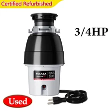 USED- Garbage Disposal 3/4 HP Continuous Feed Disposer Corded 2 Stage EZ Mount