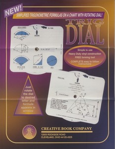 Trig Dial - Trigonometric Formulas on a Chart with Rotating Dial - NEW - Vintage