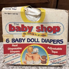 Vintage 1990 s Baby Diapers Lot Of 2 Made For Dolls Baby Shop 2 In The Box