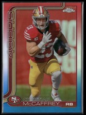 2025 Topps Chrome #263 Christian McCaffrey Red White Blue Refractor
