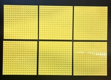 LEGO Bulk Lot of 6 Light Yellow 16x16 Baseplates Plate Part 91405 Beach Friends