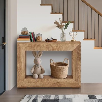 47'' Entryway Console Table Farmhouse Console Table Walnut wood Console Table