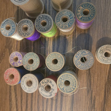 VTG Lot 16 Thread Wooden Spools Belding Corticelli, Gloria, Richardson's  Empty