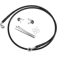 Drag Specialties 1741-2692 Extended Stainless Steel Front Brake Line Kit - Clear