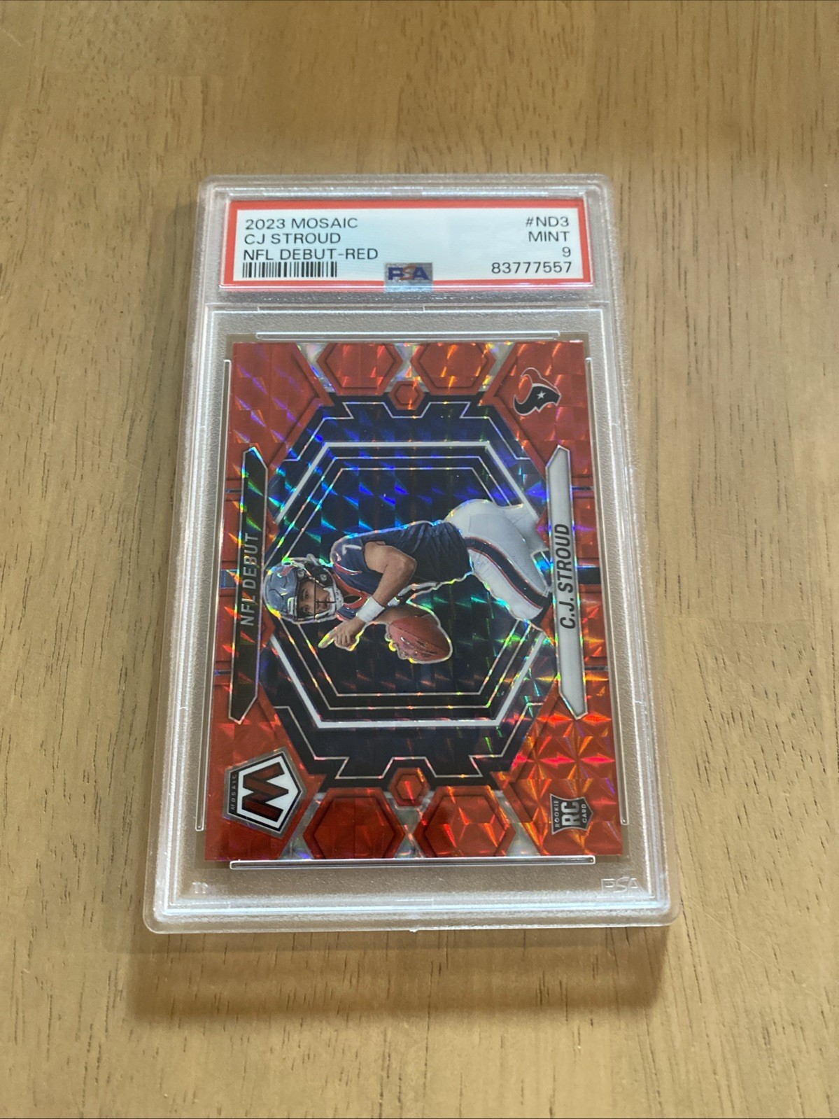 2023 Mosaic CJ Stroud NFL Debut Red PSA 9! Rookie RC! Houston Texans view 2