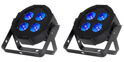2 American DJ Eliminator Lighting Mega Hex L Par RGBLA+UV LED Wash Lights+Remote