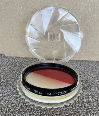 HOYA 55mm Half-Color Red camera lens filter- New With Case-D1