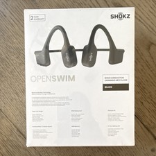 Shokz OpenSwim Bone Conduction Swimming MP3 Player 4GB Black Waterproof 8-Hour