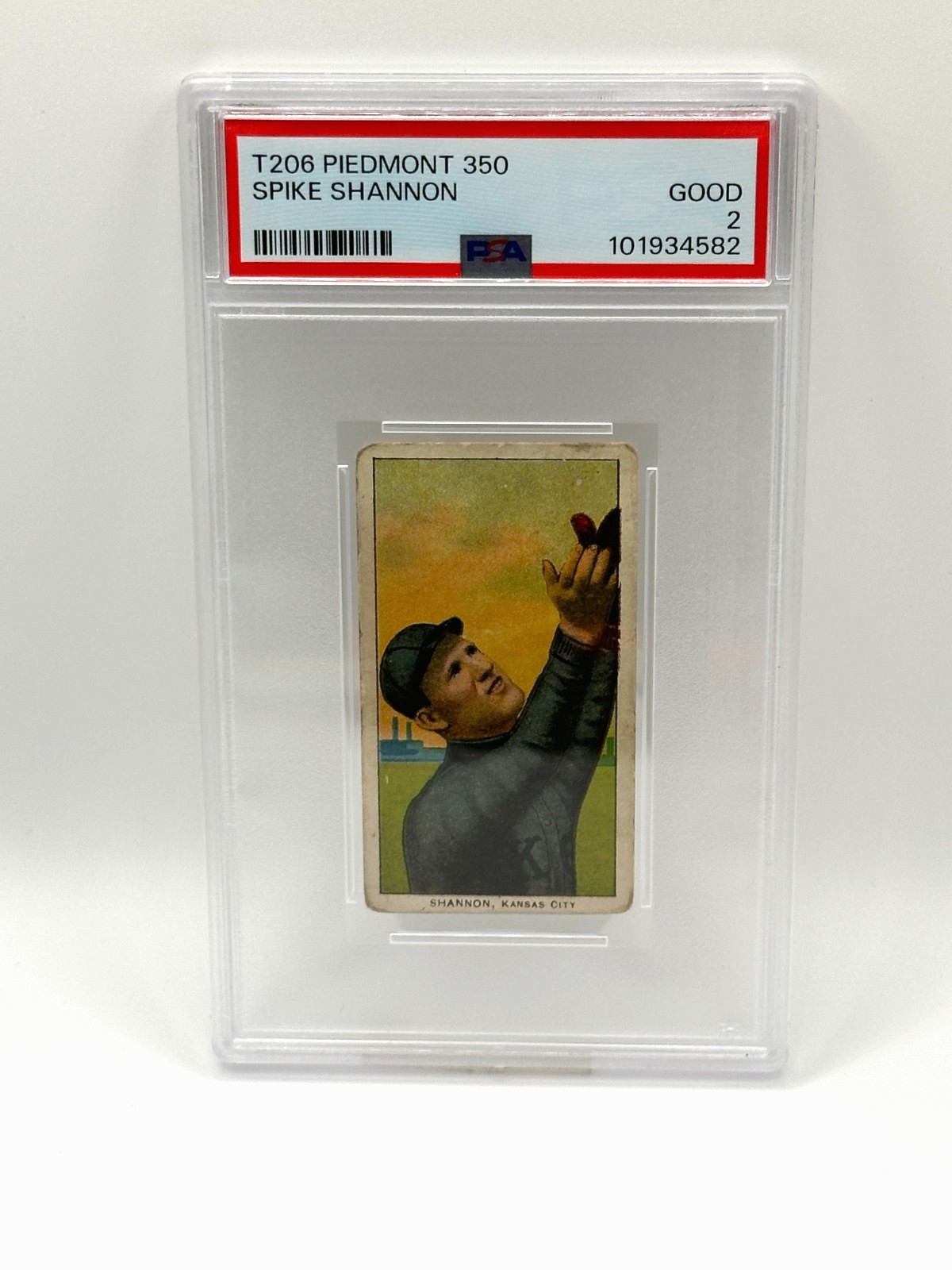 T206 Spike Shannon Piedmont 350 PSA 2 GOOD Kansas City Tobacco Card