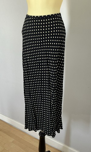 Women’s Y2K Polka Dot Bias Cut Rayon Skirt Small/Size 6