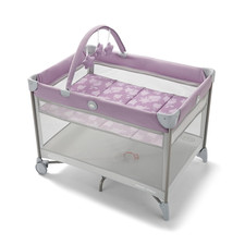 Graco On the Go Zip Pack 'n Play Playard,Folding Playpen with Bassinet,Lilac Mod