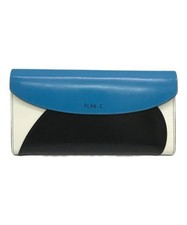 PLAN C Leather bi-fold long wallet Blue× Black PTCPB51G00LV01