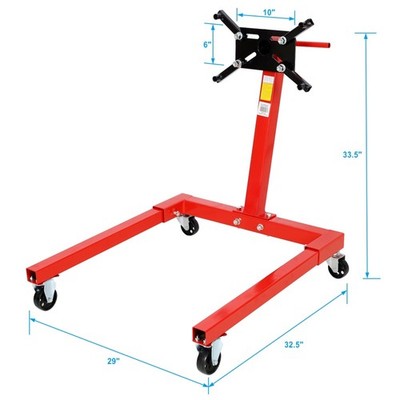 Vehicle Engine Block Stand, 1250lbs 360° Rotating Metal for Garage Auto Repair