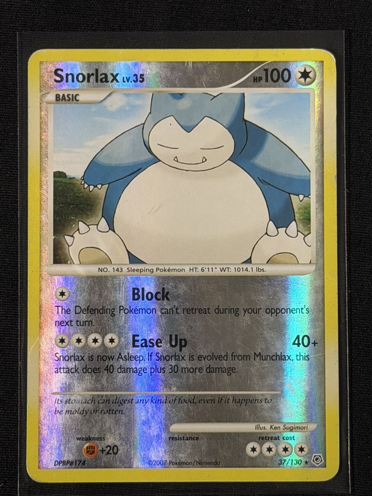 Snorlax Diamond and Pearl 37/130 Reverse Holofoil Pokémon Card