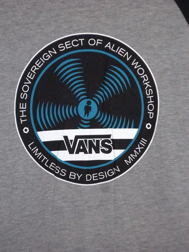 Vans X Alien Workshop Tee Shirt Medium The Sovereign Sect Raglan HTF NWT - Picture 3 of 4