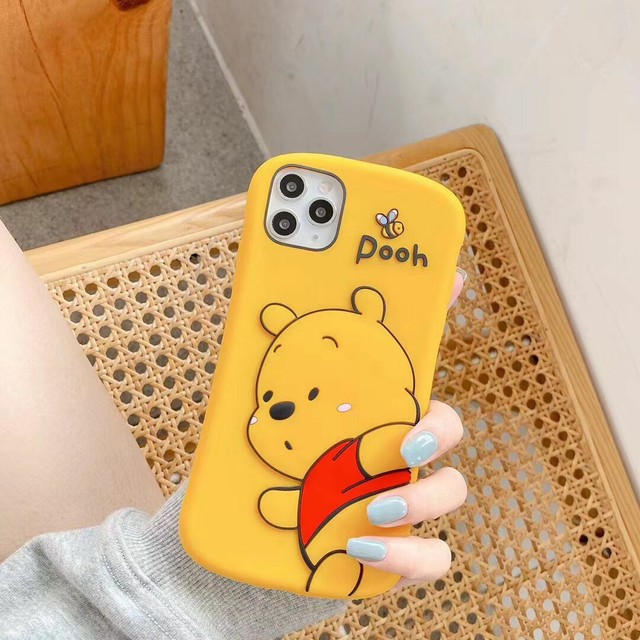 Cute Winnie the Pooh Shockproof Silicone Case Cover for iPhone 12 Pro