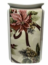 222 Fifth Yuletide Celebration Canister Vase Floral and Fruit 8&rdquo; Only No Lid