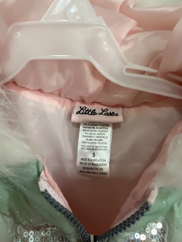 Lass Browser NEW! Little Lass Jacket Vest Baby Girls Pink Green Zipper Hooded Size 5 ...