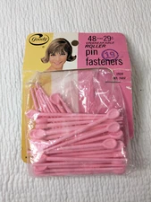 Vintage Goody Hair Roller Pins Pics Fasteners 48 Piece Pink Plastic unbreakable